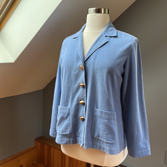 Faded Periwinkle Cotton Shacket — As Is - Picture 1 of 15